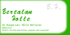 bertalan holle business card