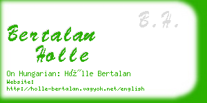 bertalan holle business card